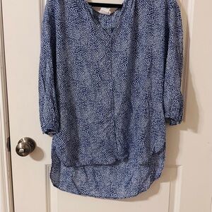 Blue Patterned Women's Top